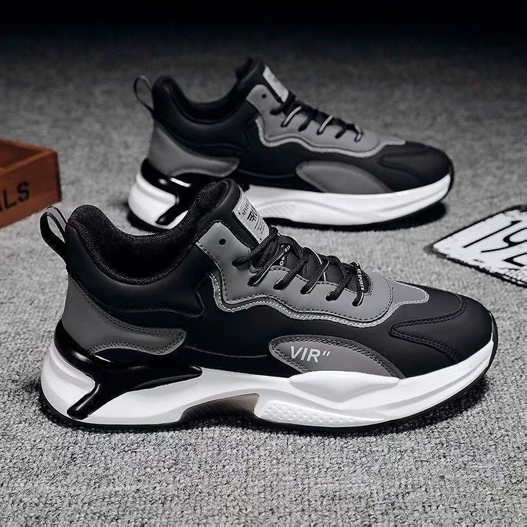 Classic Style Black and White Sneakers for Men Lightweight and Breathable for Outdoor Activities