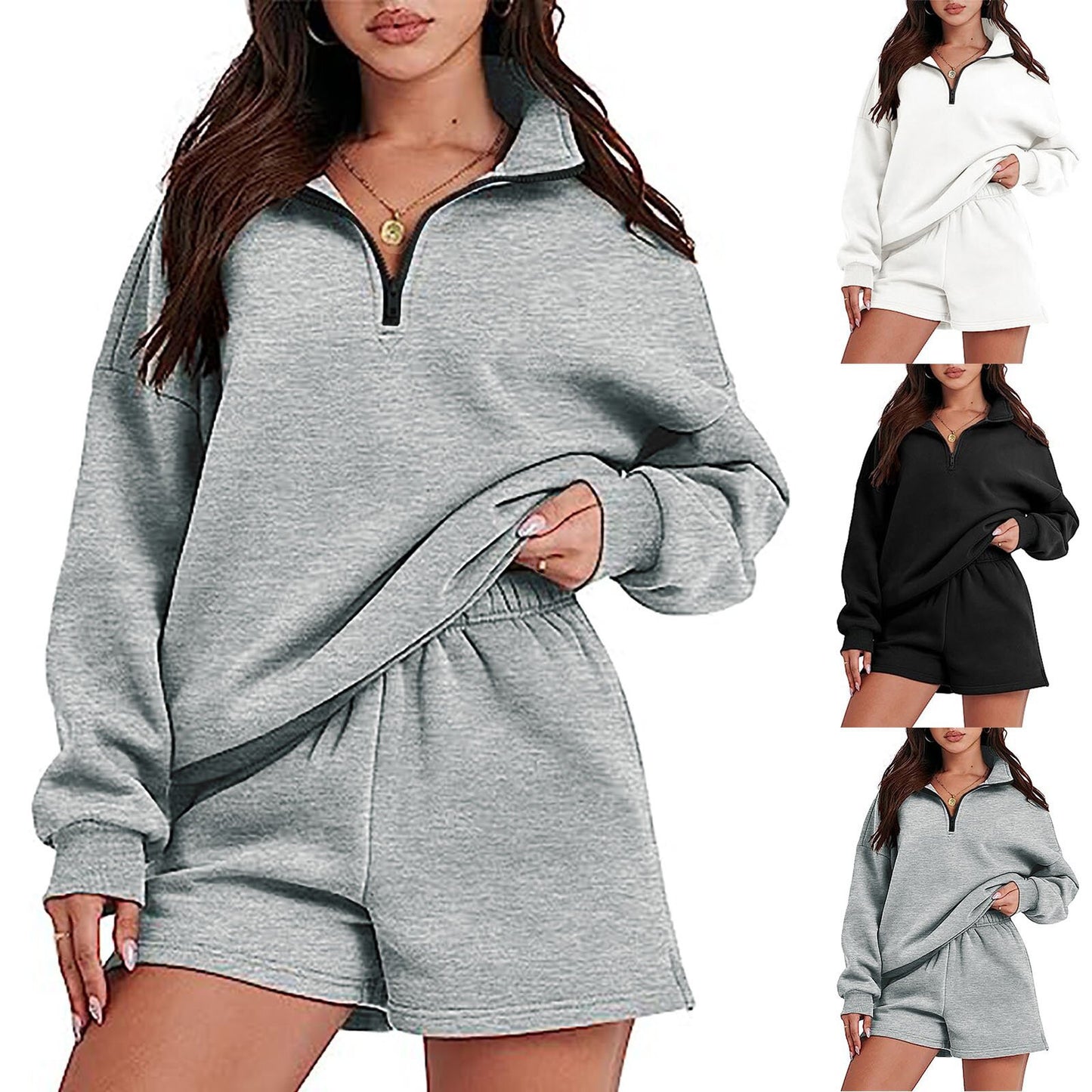 Women's Two Piece Outfits Sweater Sets 2 Piece Long Sleeve Knit Pullover Tops Women's Set Sweater