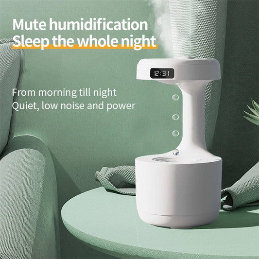 With Clock Water Drop Backflow Aroma Diffuser Bedroom Anti-Gravity Humidifier Large Capacity Office Bedroom Mute Heavy Fog Household Sprayer