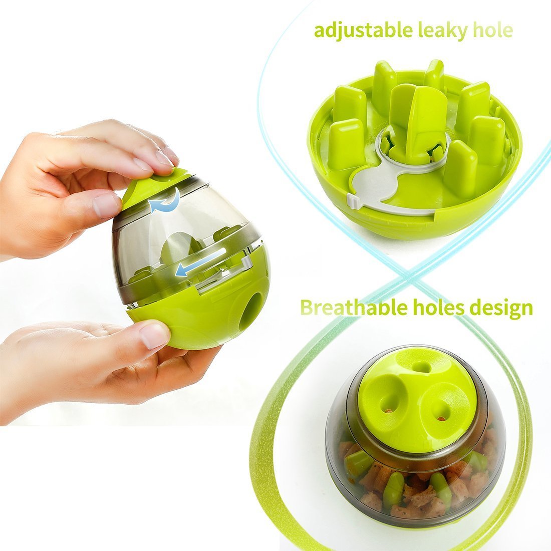 Puppy Feeder Dispenser Bowl Toy Leak Food Interactive Dog Food Balls Tumbler Pet Tumbler Feeder Food Automatic Dispenser Bowl Interactive Balls