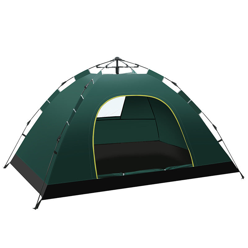 Double Camping Beach Tent Outdoor Thickened Sun Block Rain Proof with One Window and Automatic Setup for Easy Enjoyment