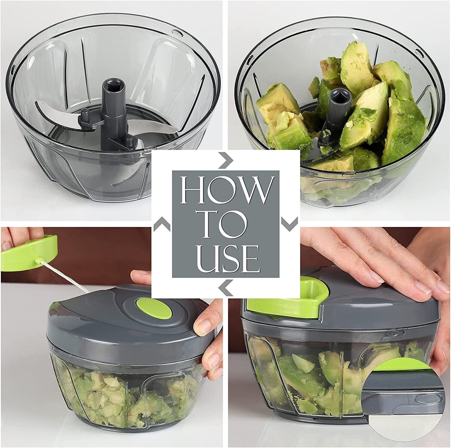 Manual Food Chopper and Vegetable Cutter: Versatile Kitchen Tool for Fruits, Nuts, and More