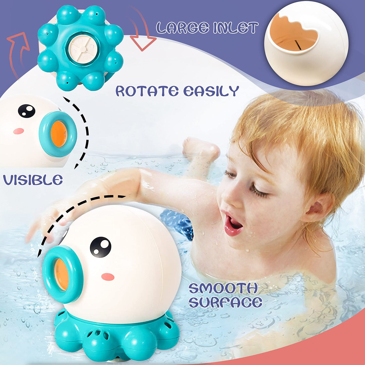 Octopus Fountain Bath Toy Rotating Water Jet for Summer Water Fun Perfect for Kids