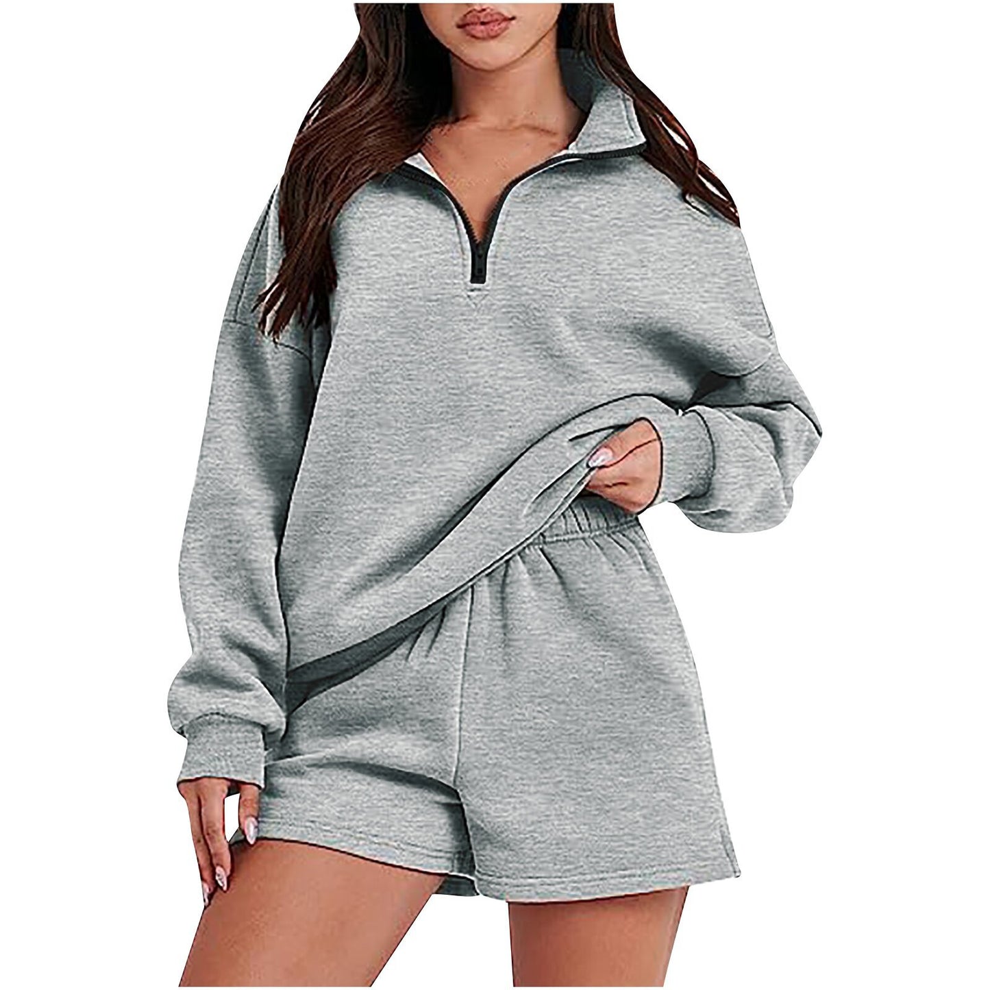 Women's Two Piece Outfits Sweater Sets 2 Piece Long Sleeve Knit Pullover Tops Women's Set Sweater