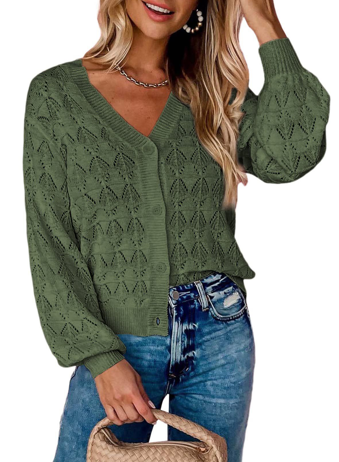 Short Cardigan Knitted Sweater for Women - Autumn/Winter