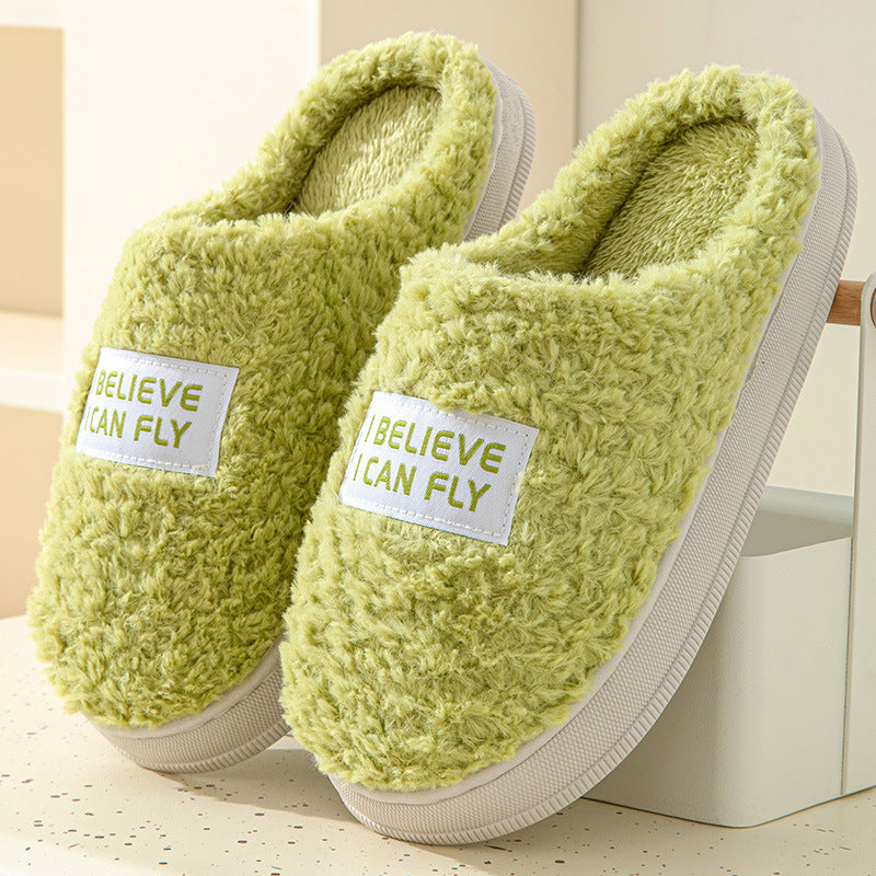 Winter Warm Thick Sole Slippers: Indoor and Outdoor Fluffy Shoes