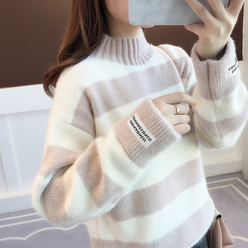 Cozy Elegance Embrace Autumn and Winter in Style with Our Chenille Stripe Thickening Sweater Offering Comfortable Loose Fit for Women