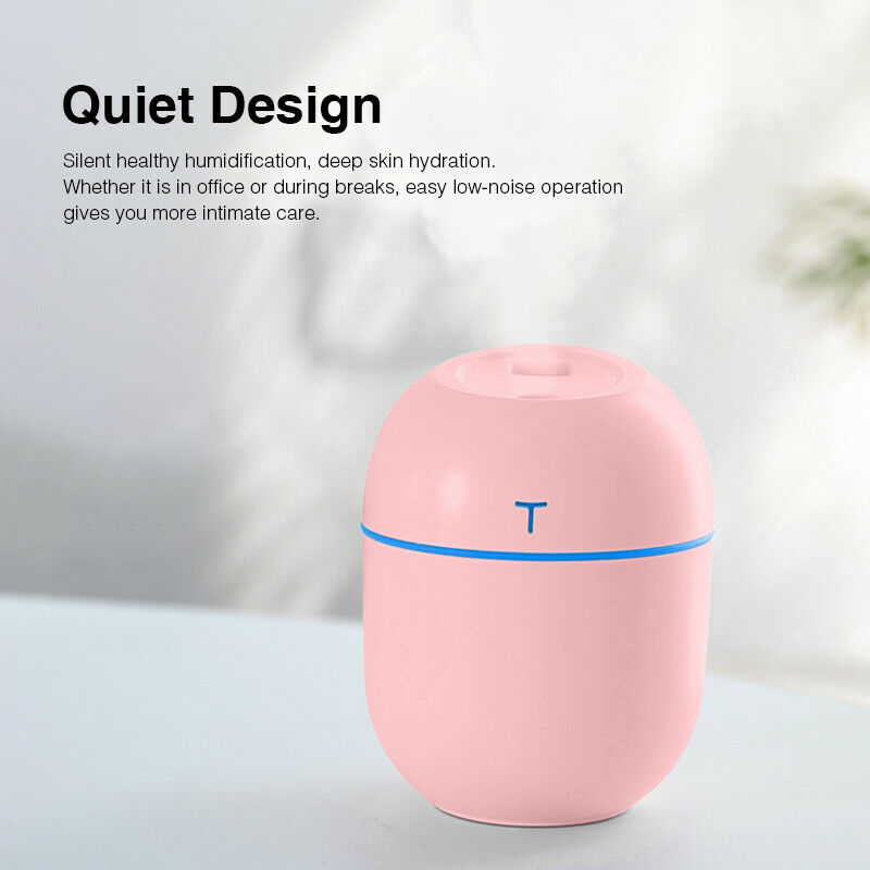 Mini USB Ultrasonic Humidifier with Essential Oil Diffusion and LED Night Light