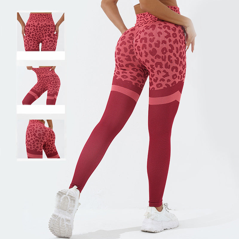 Wild Confidence Leopard Print High Waist Butt Lifting Seamless Leggings for Women's Fitness and Yoga