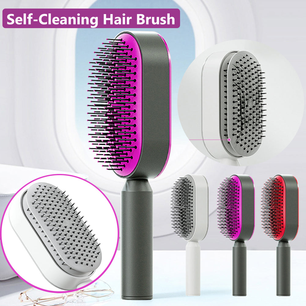 One-key Cleaning Hair Loss Airbag Massage Scalp Comb Anti-Static Hairbrush Self Cleaning Hair Brush For Women