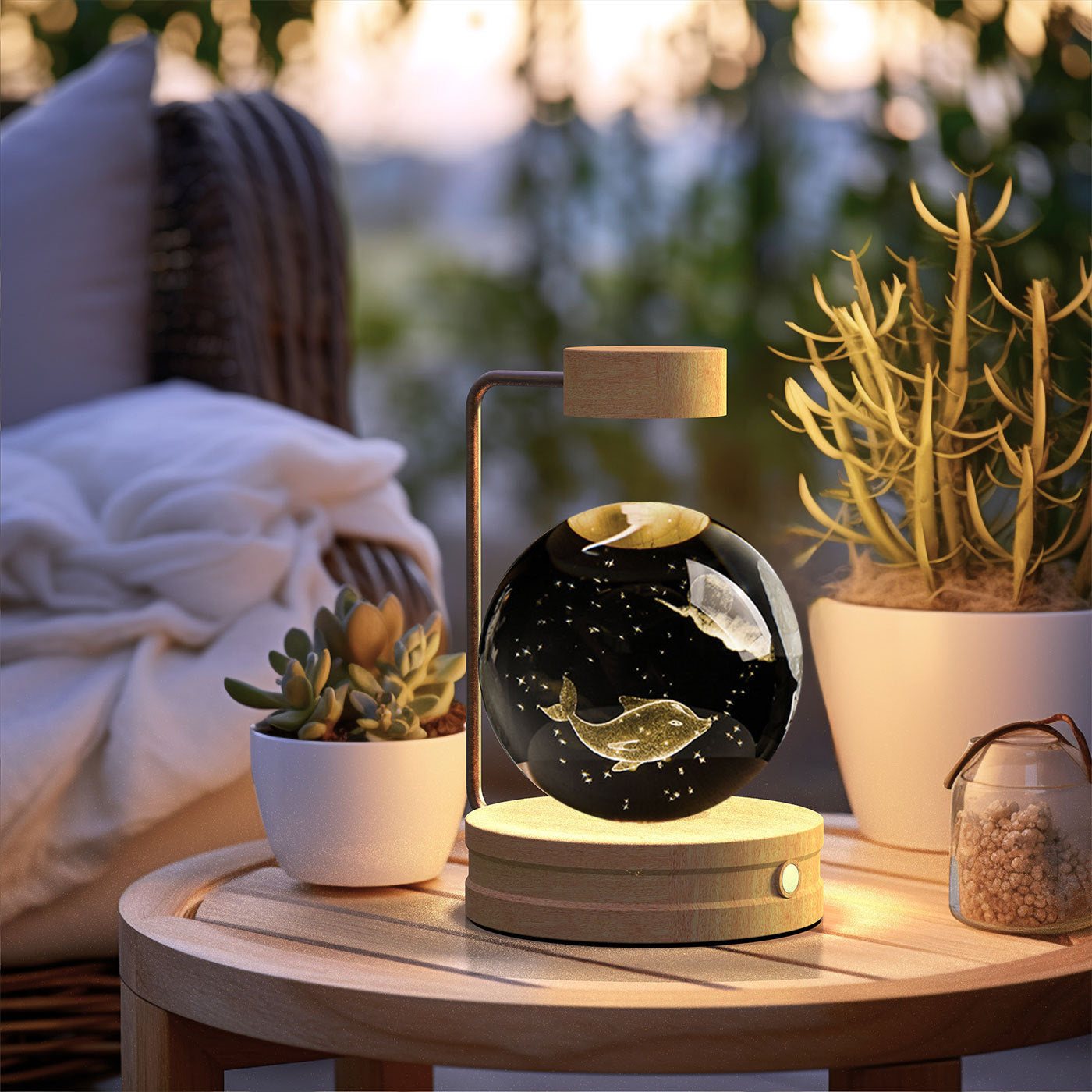 Enchanting Cosmic Dinosaur Crystal Ball Indoor Night Light USB Powered Warm Bedside Lamp Perfect Birthday Gift for a Magical Night