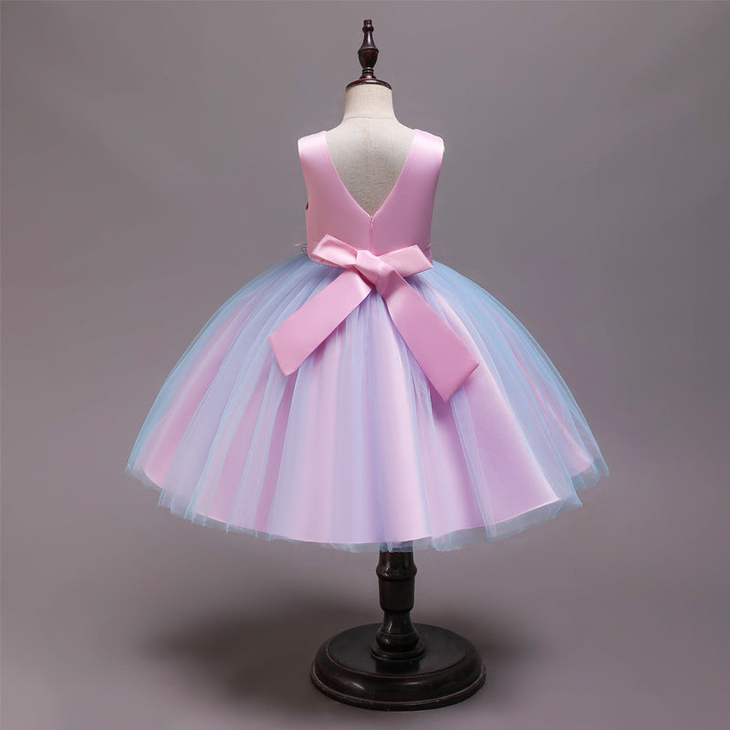 Whimsical Wonder Little Girl Princess Skirt Puffy Gauze Dress for Magical Moments