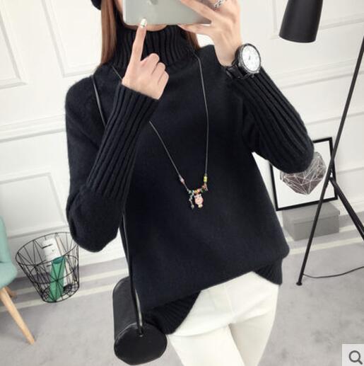 Korean-Style White Wool Jumper: Winter Fashion for Women