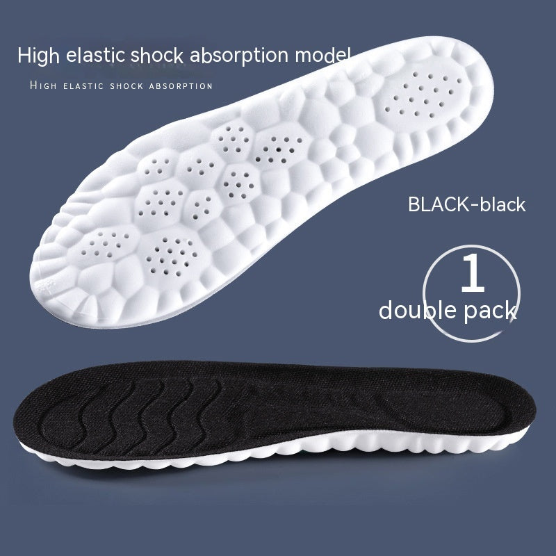 Elevate Your Comfort 4D Cloud Technology PU Massage Instep Insoles with High Elastic Shock Absorption