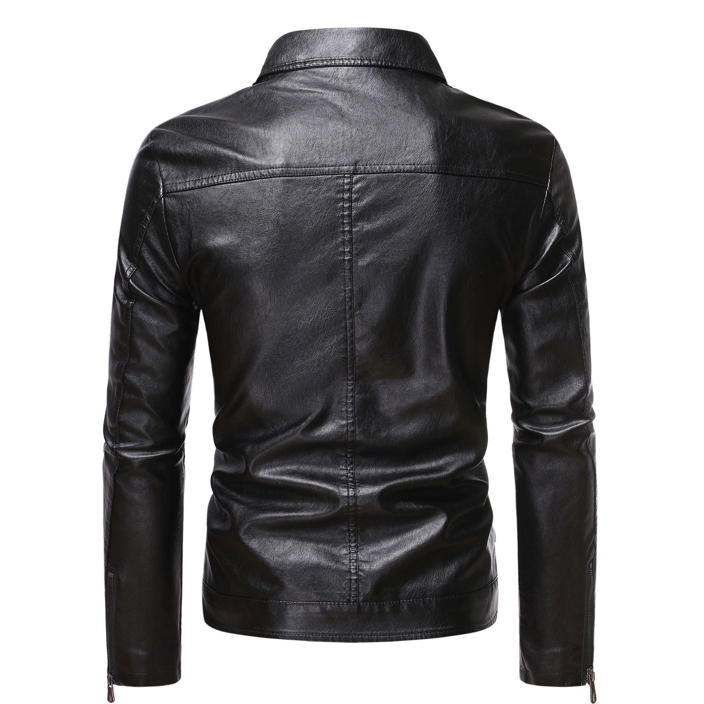 Men's Brown Leather Cafe Racer Jacket: Slim-Fit, Distressed, Real Lambskin