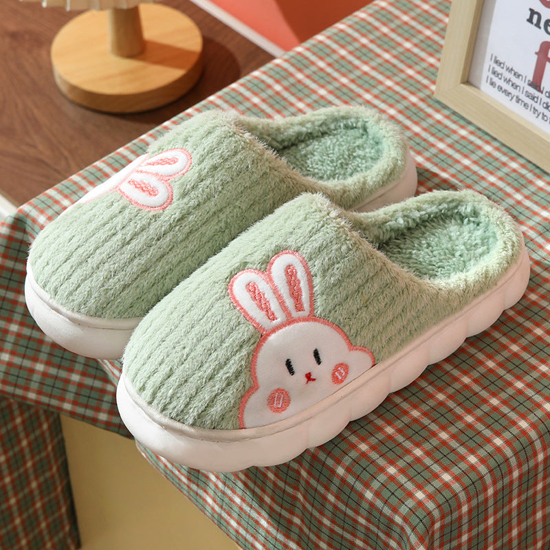 Cozy and Adorable Cute Rabbit Striped Indoor Slippers for Women Warm and Non Slip