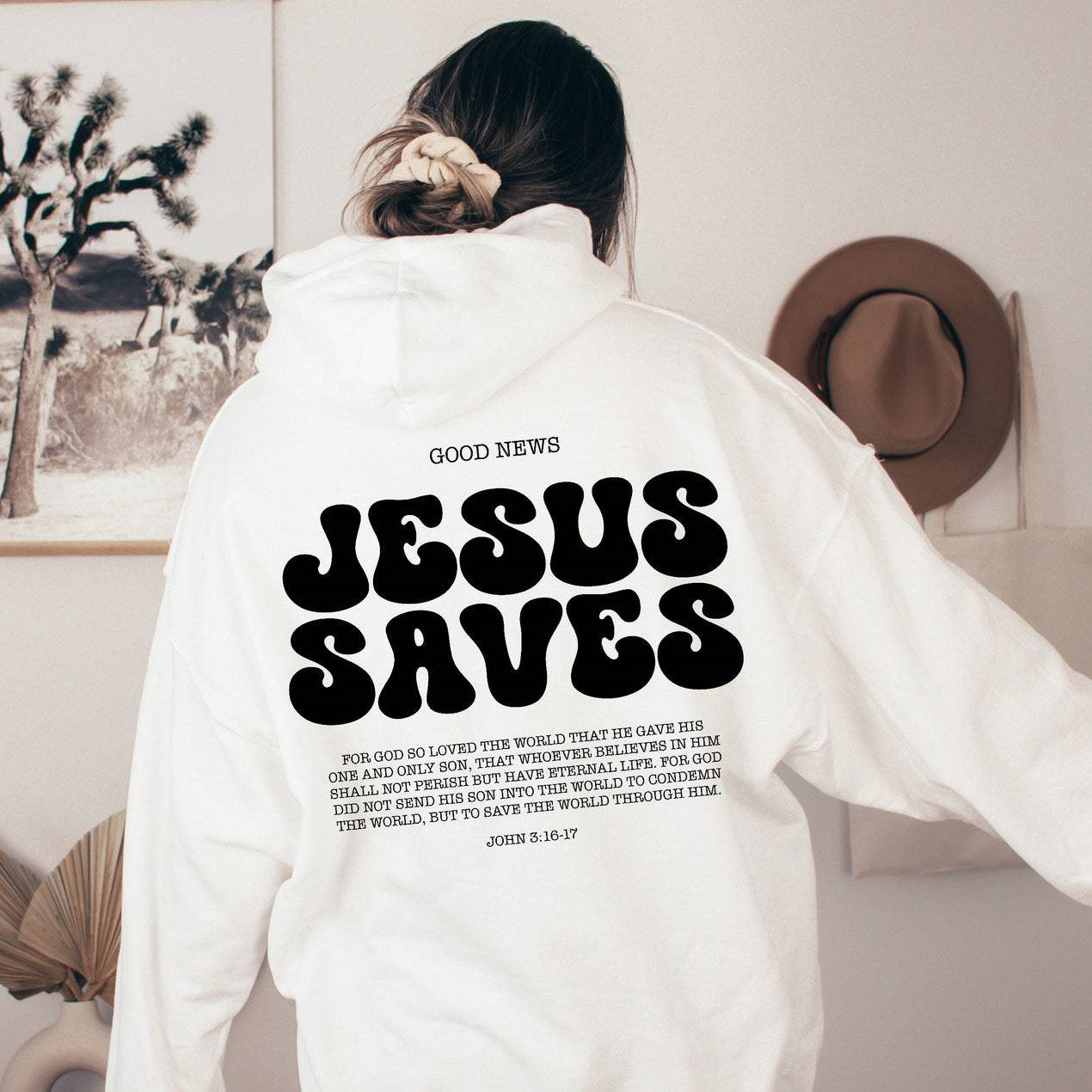 Jesus Saves Hoodie with Bible Verses: Church and Workout Wear for Women