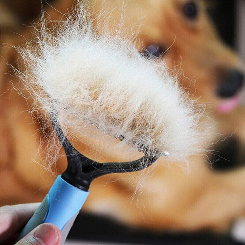 Dual Function Pet Grooming Brush Deshedding and Dematting Tool for Dogs and Cats