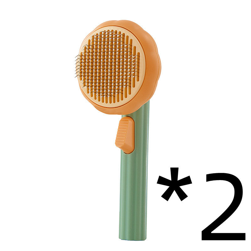 Hot Selling Pet Cat Brush: Self-Cleaning Steel Wire Comb