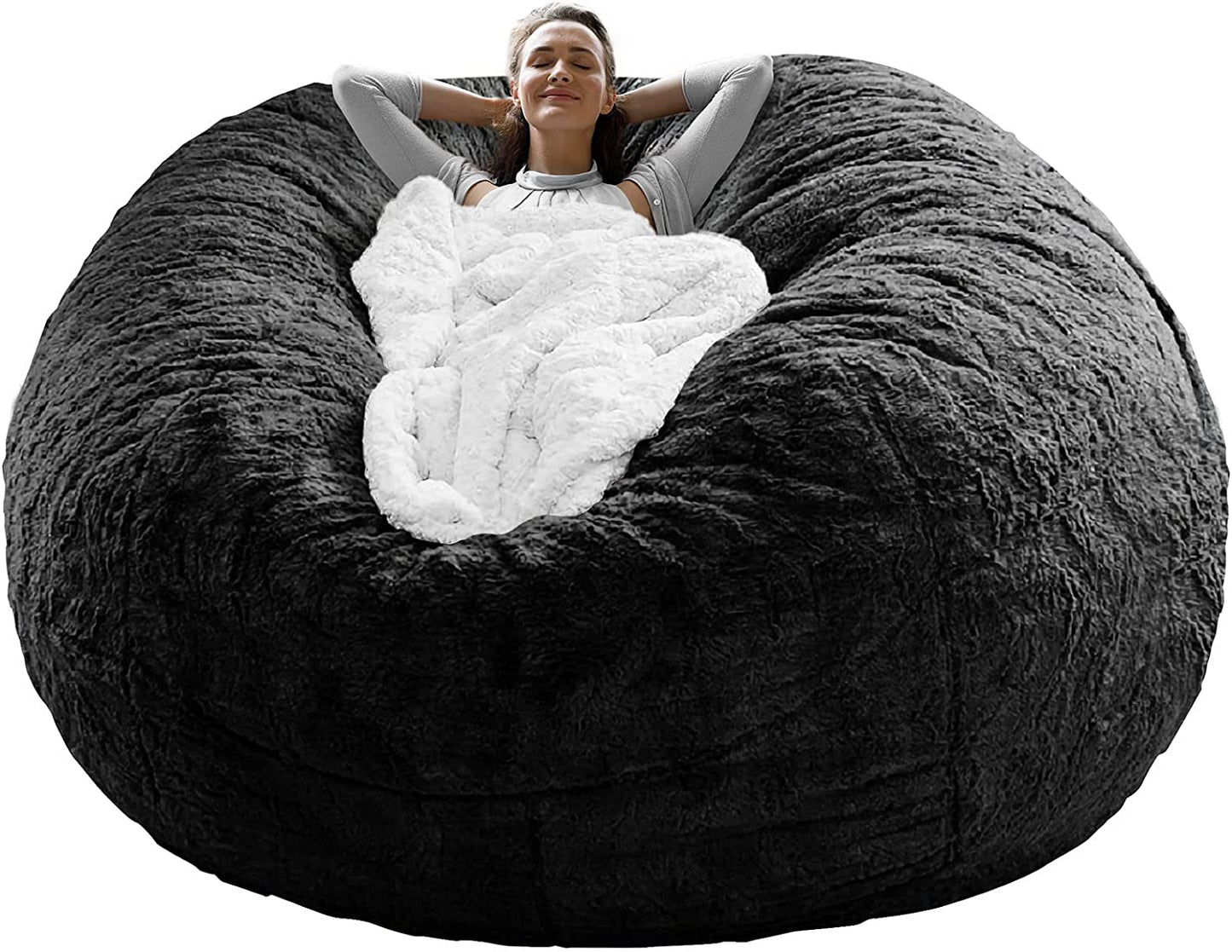 Black Fluffy Velvet Sofa Bed Cover Upgrade Your Living Room Furniture with 5ft Comfort