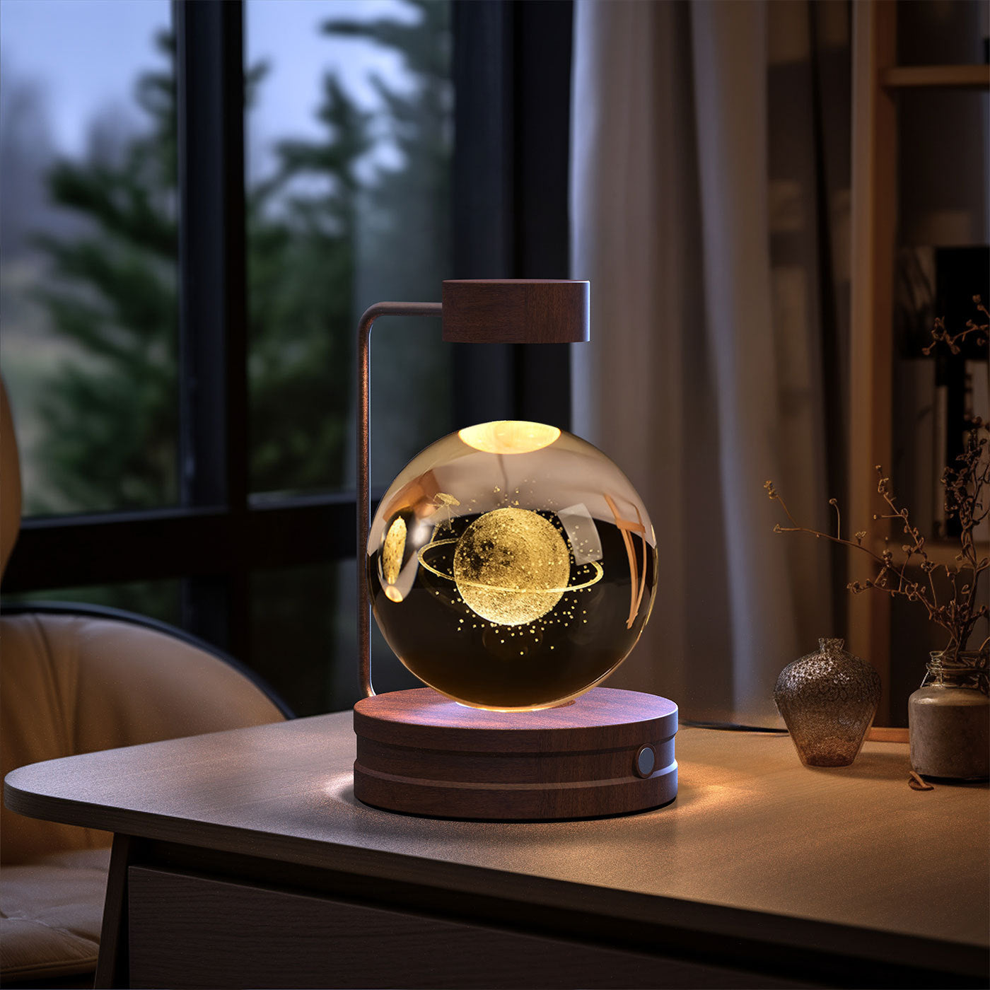 Enchanting Cosmic Dinosaur Crystal Ball Indoor Night Light USB Powered Warm Bedside Lamp Perfect Birthday Gift for a Magical Night