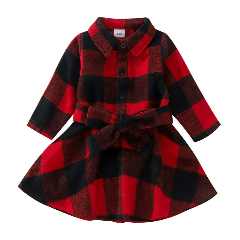 Classic Elegance Adorn Your Little One in Our Black and Red Plaid Baby Dress a Timeless Statement of Style