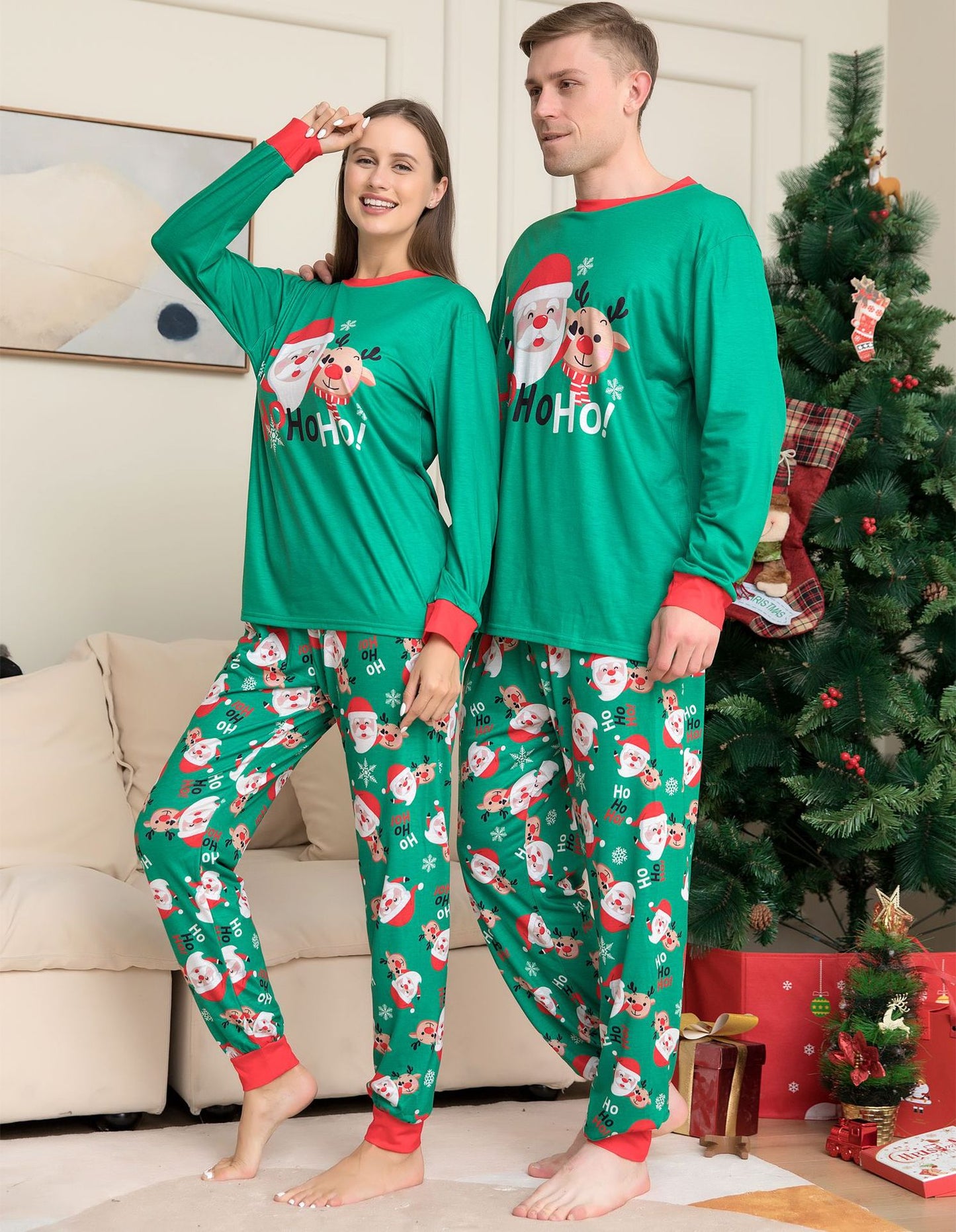 Get Festive Together with Matching Family Christmas Pajamas Sets Featuring Santa Claus Printed Tops for Cozy Holiday Sleepwear