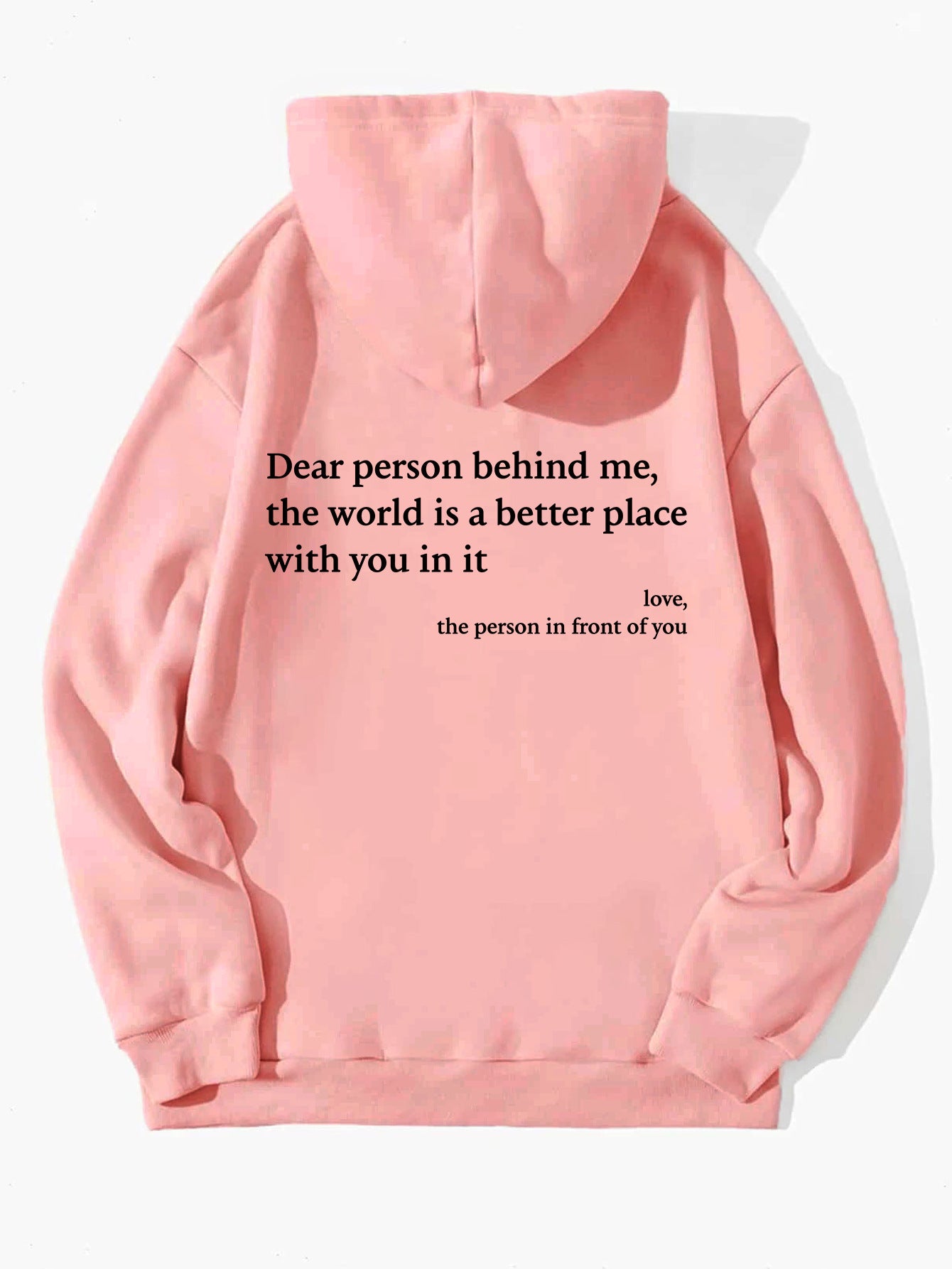 Women's Plush Letter Printed Hoodie with Kangaroo Pocket