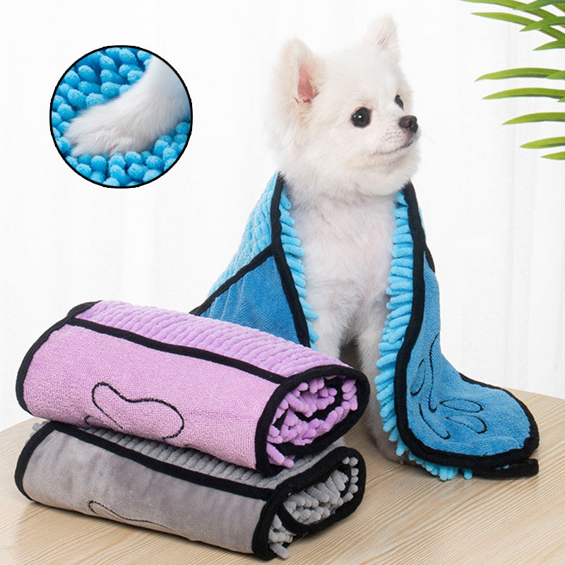 Quick-Drying Microfiber Dog Bathrobe and Towel`