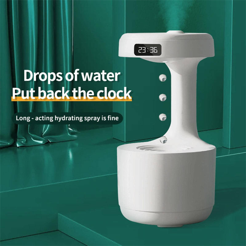 With Clock Water Drop Backflow Aroma Diffuser Bedroom Anti-Gravity Humidifier Large Capacity Office Bedroom Mute Heavy Fog Household Sprayer