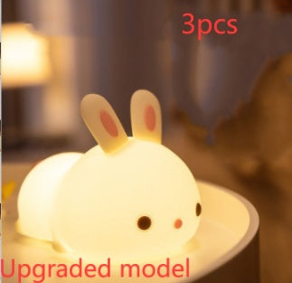 Magical New Year Gift Rabbit Silicone Lamp with Pat Feeding Creative Night Light Design Ideal for Children Toys