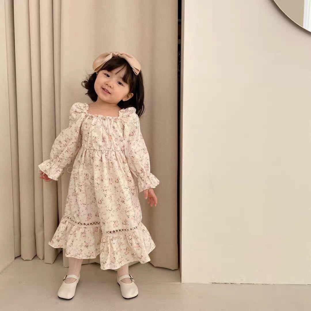 Korean inspired Charm Girls Dress with a Touch of Korean Style Perfect for Adding Elegance to Their Wardrobe