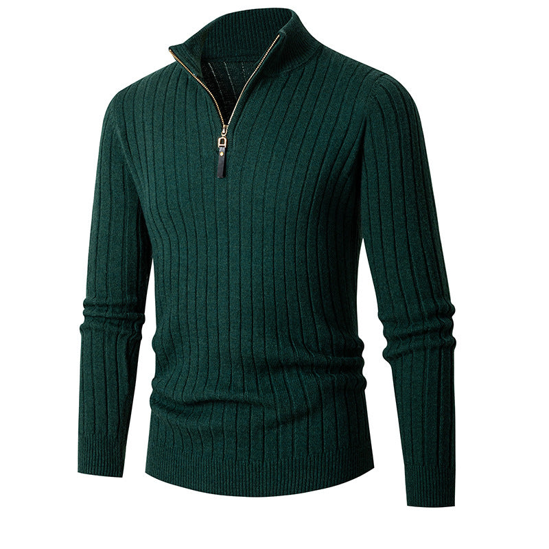 Men's Half-Turtleneck Zip-Up Sweater: Breathable & Lightweight