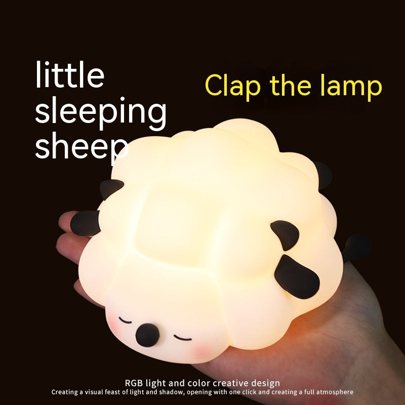 Sheep Dreams Cute Silicone Night Light for Children Room Decor Rechargeable with Timing Dimming and Sleep Features