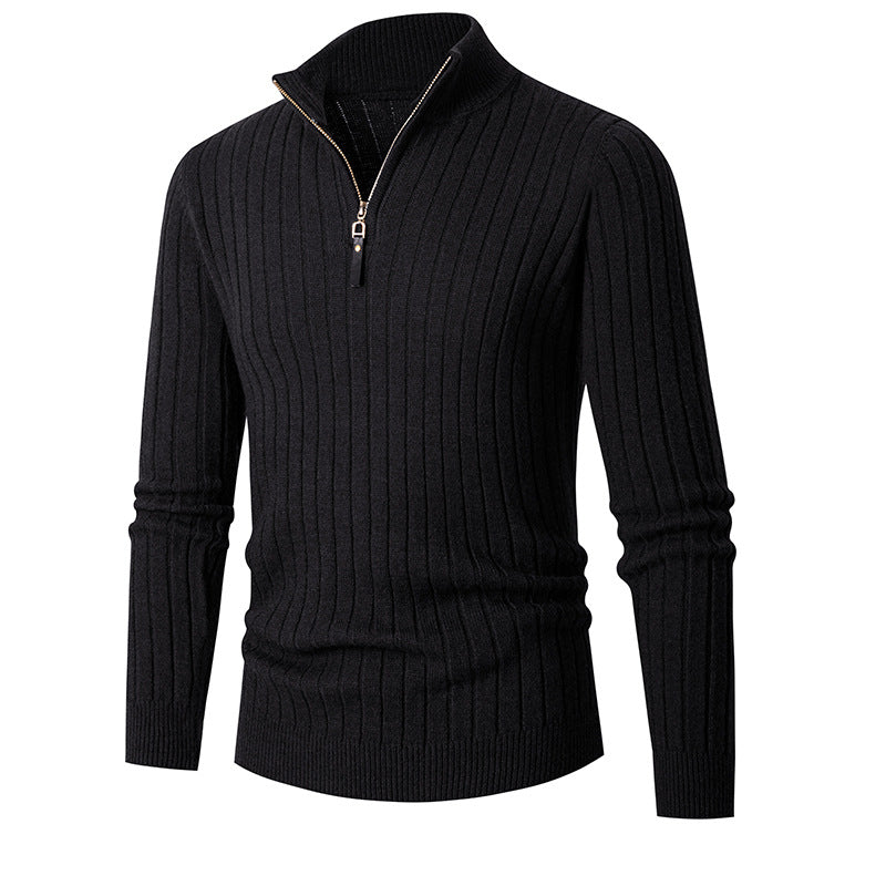 Men's Half-Turtleneck Zip-Up Sweater: Breathable & Lightweight