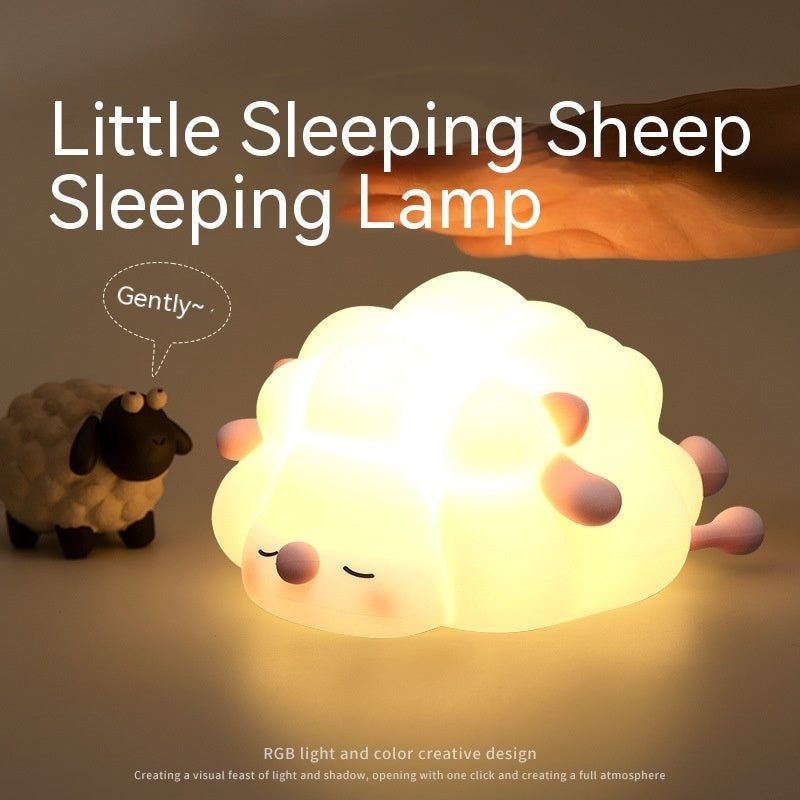 Sheep Dreams Cute Silicone Night Light for Children Room Decor Rechargeable with Timing Dimming and Sleep Features