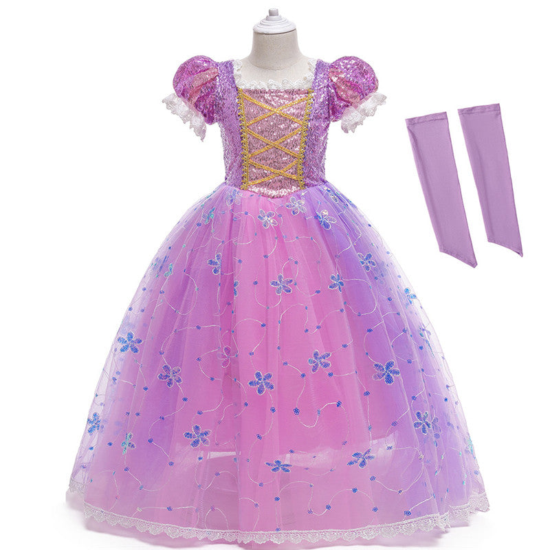 Rapunzel Princess Purple Puff Sleeve Performance Dress