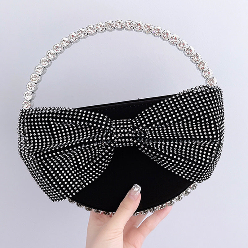 Dazzle and Delight Carry Elegance Everywhere with Our Bowknot Diamond Round Acrylic Handbag