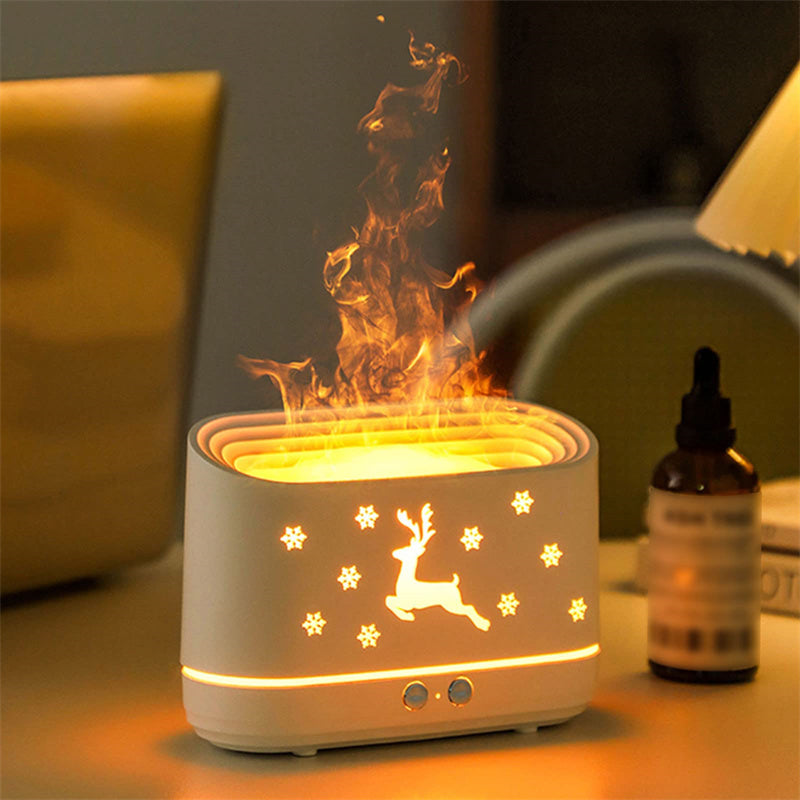 Flame Humidifier with Atmosphere Lamp for Home Decor