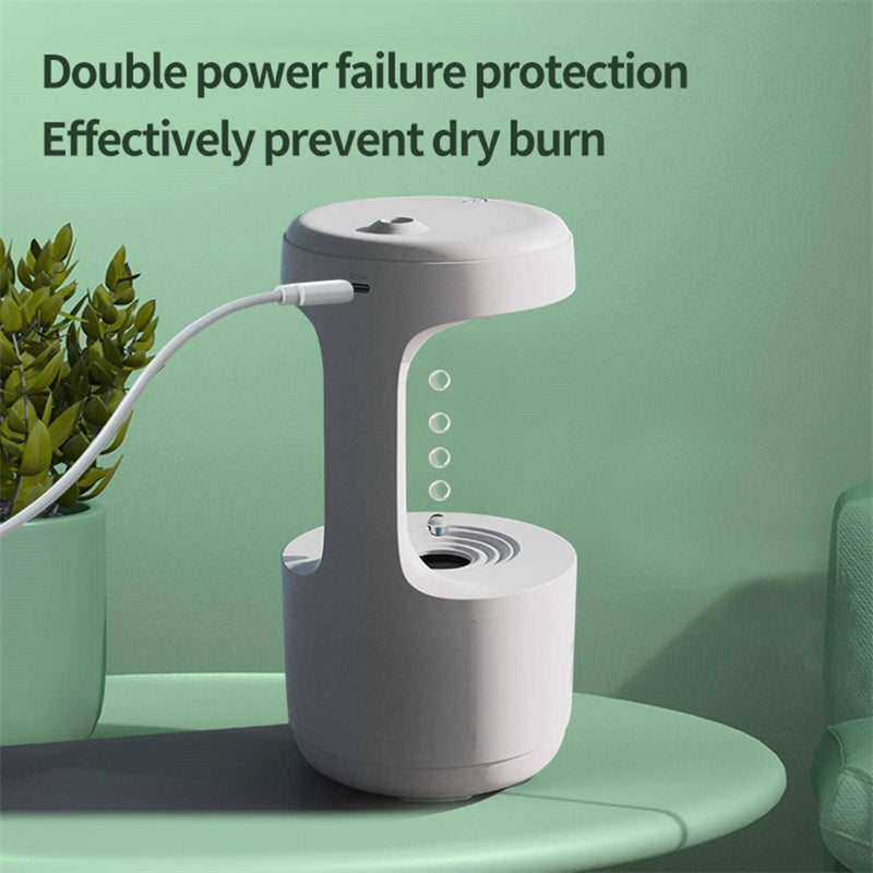 With Clock Water Drop Backflow Aroma Diffuser Bedroom Anti-Gravity Humidifier Large Capacity Office Bedroom Mute Heavy Fog Household Sprayer