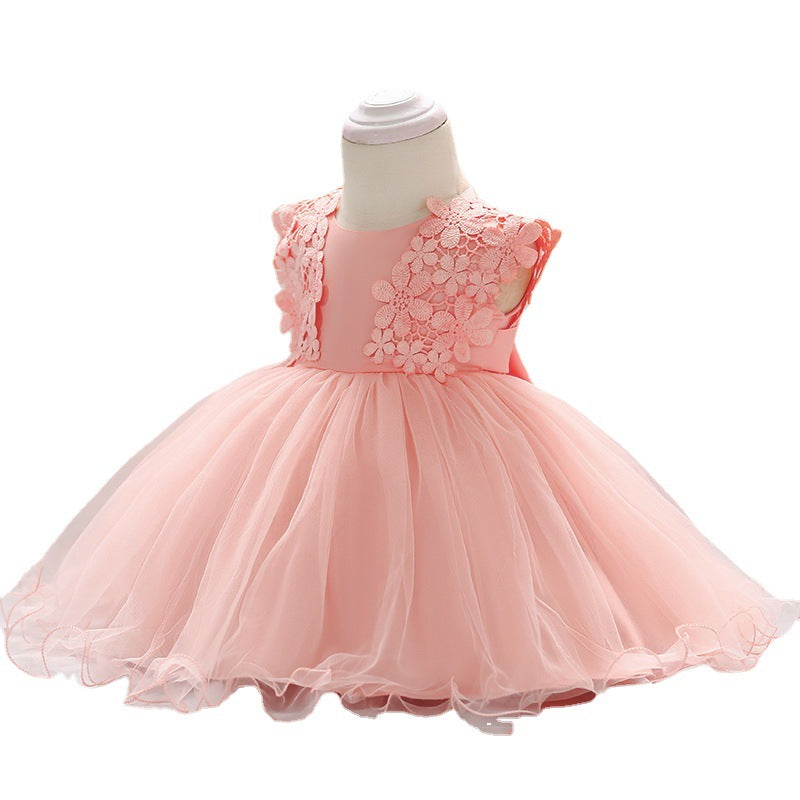 Blossom Beauty Lace Crochet Princess Dress for Baby Flower Girls