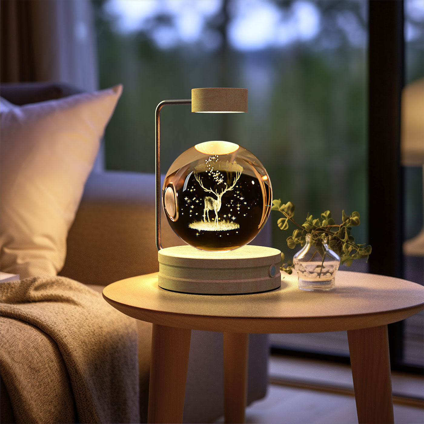 Enchanting Cosmic Dinosaur Crystal Ball Indoor Night Light USB Powered Warm Bedside Lamp Perfect Birthday Gift for a Magical Night