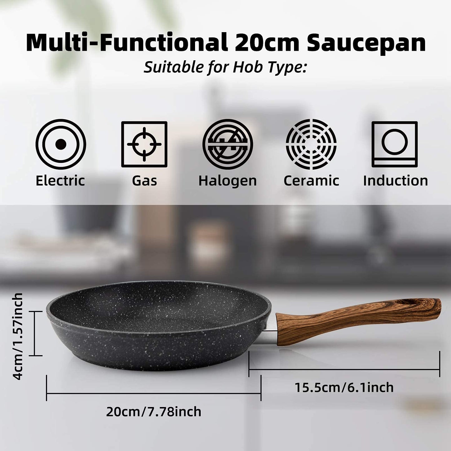 Non-Stick 8-Inch Egg Frying Pan with Induction Capabilities