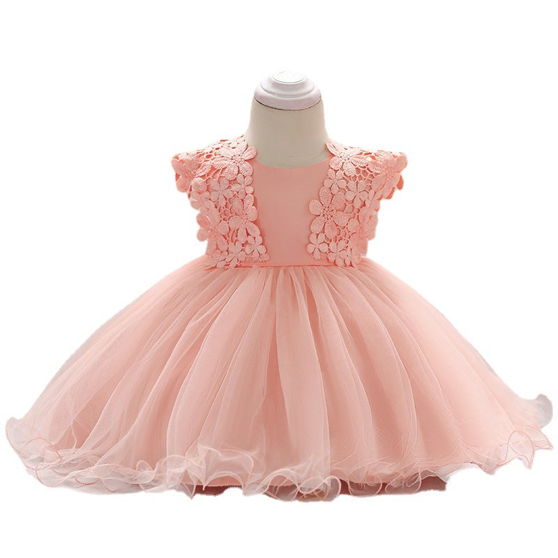 Blossom Beauty Lace Crochet Princess Dress for Baby Flower Girls