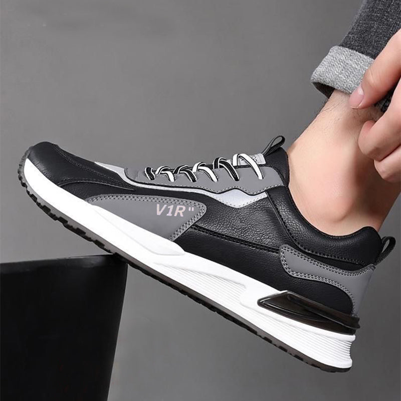 Step Out in Style Versatile and Trendy Casual Men Shoes with Soft Sole Color Block Design and Lace Up Sneakers  Perfect for Running and Sports