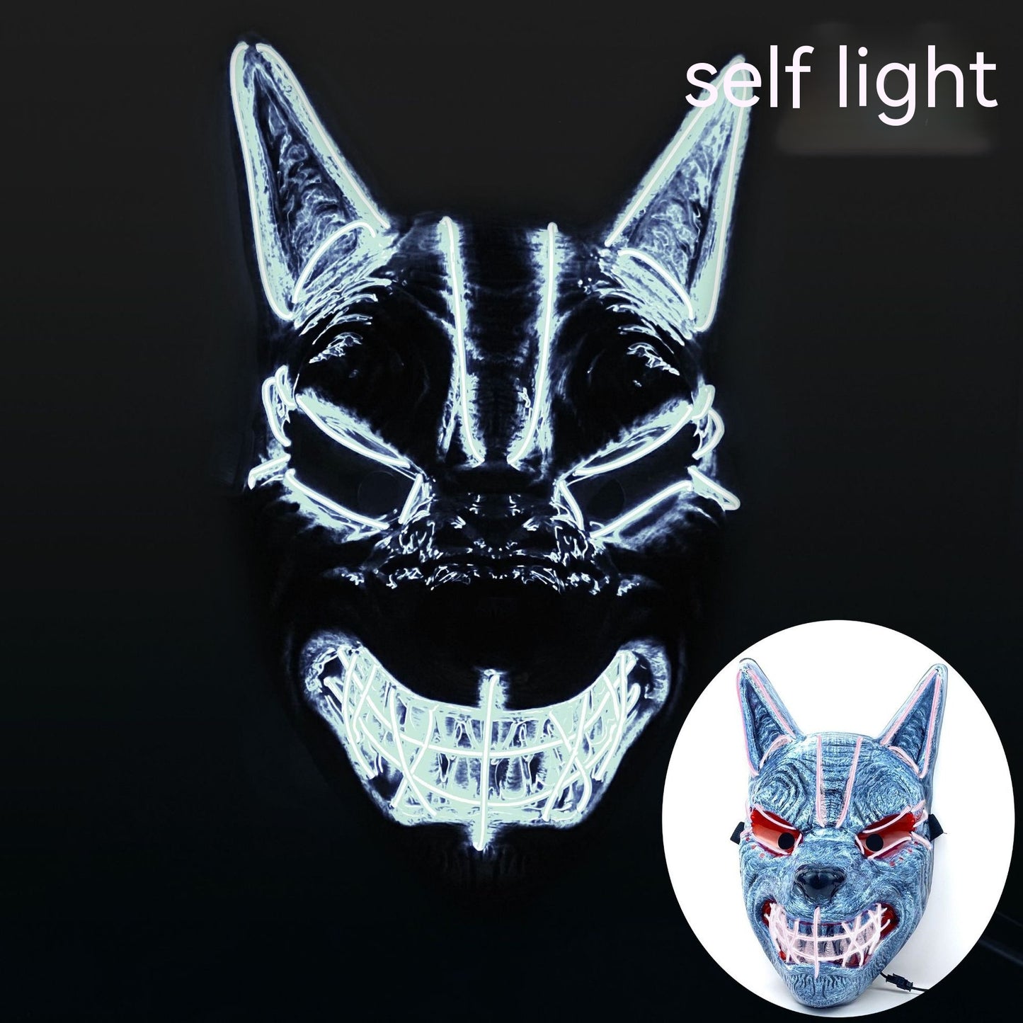 LED Halloween Mask for Costume Cosplay with App