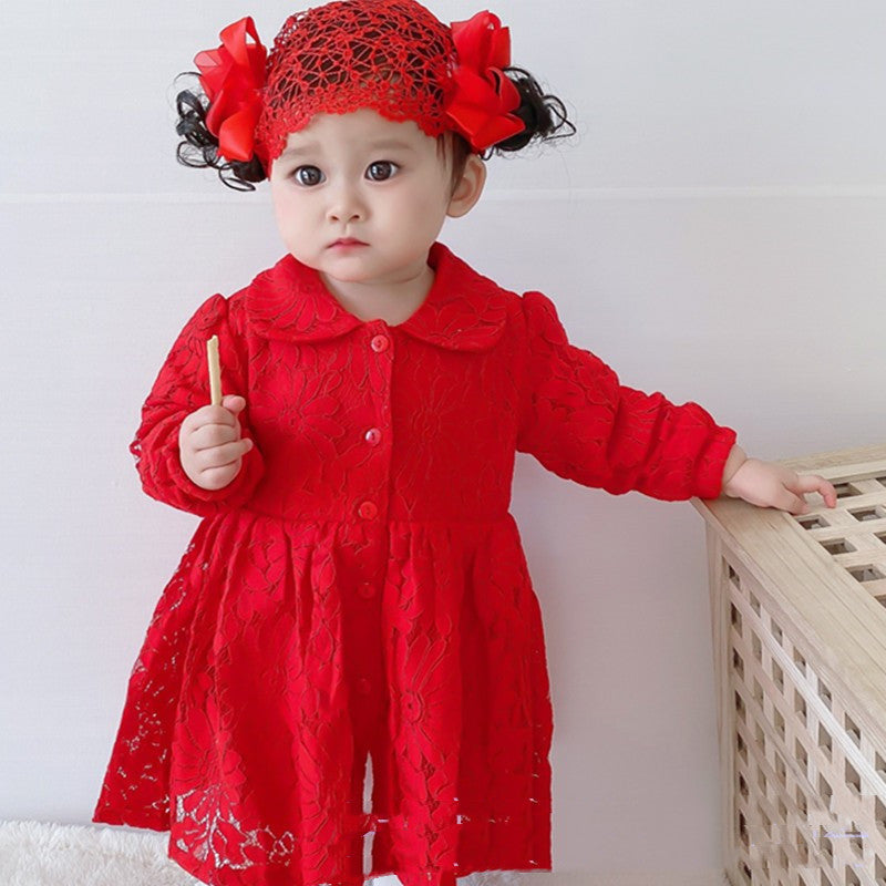 Full Moon Elegance Newborn Girl Baby Dress for Special Occasions