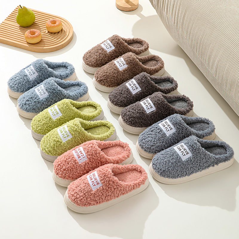 Winter Warm Thick Sole Slippers: Indoor and Outdoor Fluffy Shoes