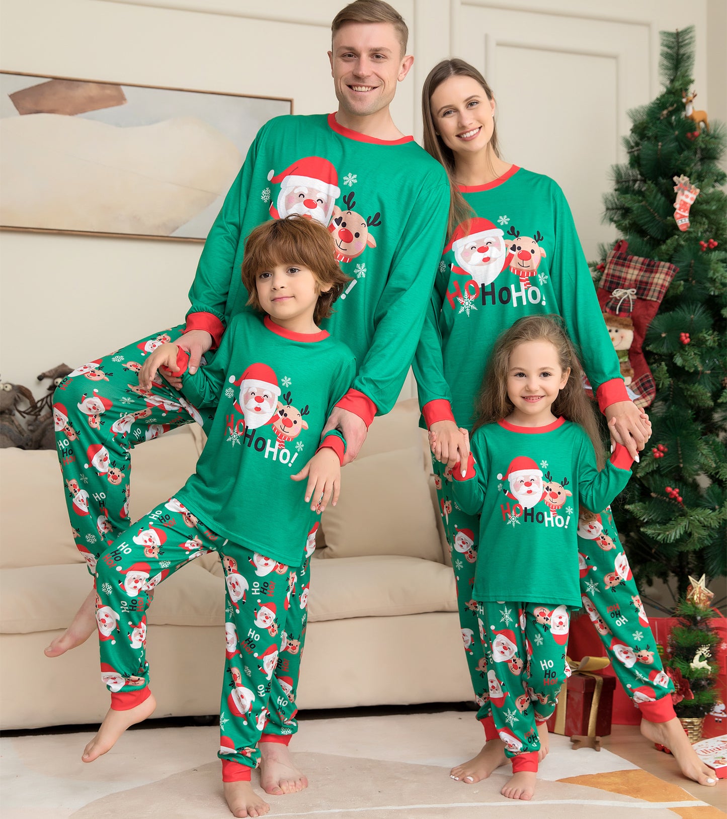 Get Festive Together with Matching Family Christmas Pajamas Sets Featuring Santa Claus Printed Tops for Cozy Holiday Sleepwear