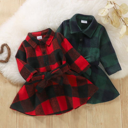 Classic Elegance Adorn Your Little One in Our Black and Red Plaid Baby Dress a Timeless Statement of Style